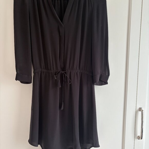 ARITZIA Babaton Black 100% Silk 3/4 Length-sleeved Mini Dress - Picture 3 of 5